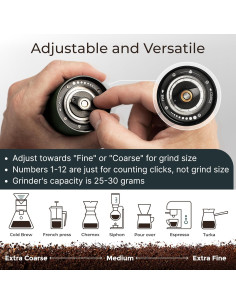 Molino de Café Manual Alpaca Ventures - Acero Inoxidable Ajustable 2