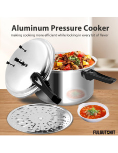 Olla a Presión Fulgutonit 12qt Aluminio con Rejilla y Tapa Segura 2