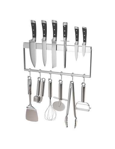 Soporte Magnético para Cuchillos TIMIEEYA 41 cm con 6 Ganchos