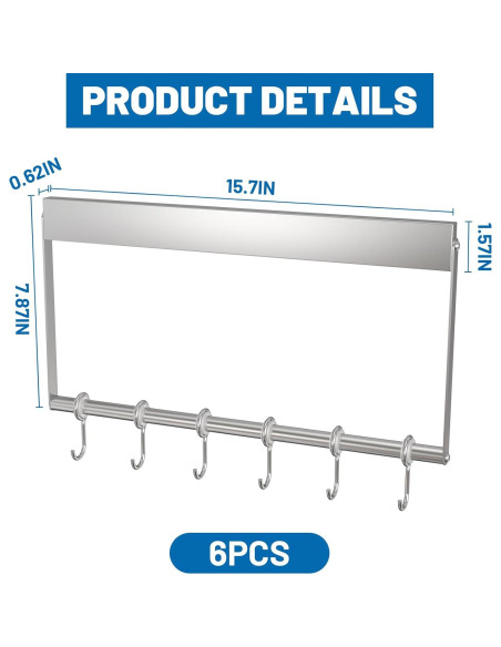 Soporte Magnético para Cuchillos TIMIEEYA 41 cm con 6 Ganchos Soporte Magnético para Cuchillos TIMIEEYA 41 cm con 6 Ganchos
