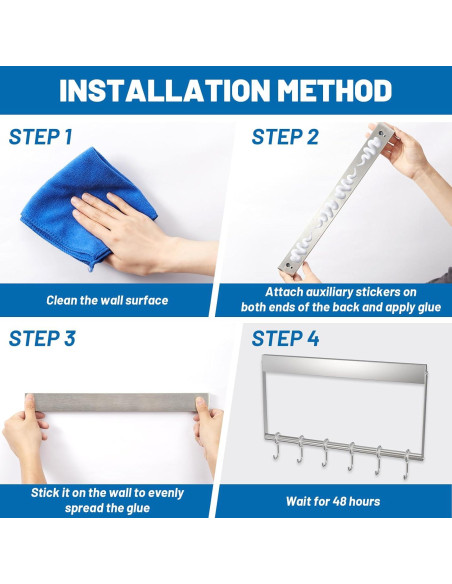 Soporte Magnético para Cuchillos TIMIEEYA 41 cm con 6 Ganchos Soporte Magnético para Cuchillos TIMIEEYA 41 cm con 6 Ganchos