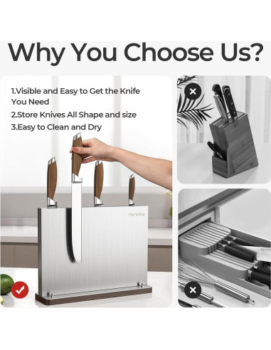 Soporte Magnético para Cuchillos Fomidao Acero Inoxidable 30x8cm