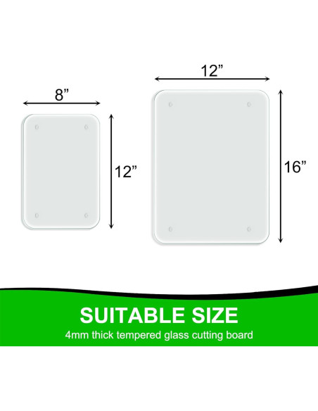 Tabla de Cortar de Vidrio Templado BOMINICA 4 Piezas 30x40cm