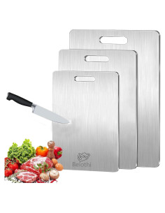 Juego de 3 Tablas de Cortar Acero Inoxidable Belothi 304