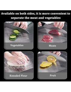 Juego de 3 Tablas de Cortar Acero Inoxidable Belothi 304 2