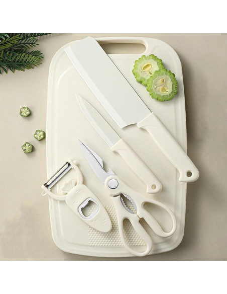 Juego de Tabla de Cortar y Cuchillo WEISHEHUG 5 en 1 Rosa