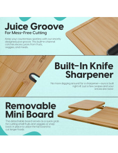 Juego de Tablas de Cortar de Bambú TerraStrike con Afilador 2