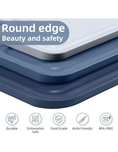 Juego de 4 tablas de cortar plásticas Jaulaors antideslizantes