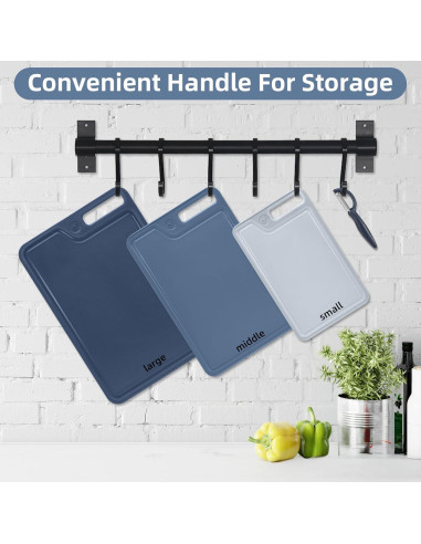Juego de 4 tablas de cortar plásticas Jaulaors antideslizantes