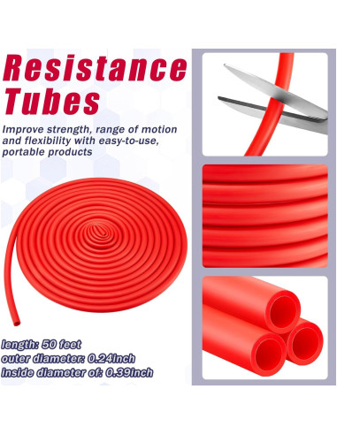 Rollo de Tubos de Resistencia Wesnoy 15.25m TPE Ligero Rojo