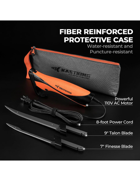 Cuchillo de filete eléctrico KastKing Speed Demon 110V con 2 cuchillas