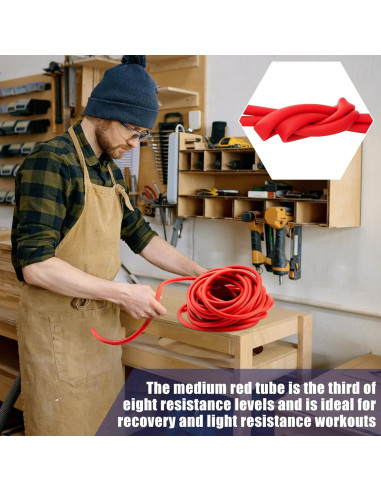 Rollo de Tubos de Resistencia Wesnoy 15.25m TPE Ligero Rojo