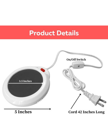 Calentador de Tazas Eléctrico Evelots - 17W - Plato 12.7cm