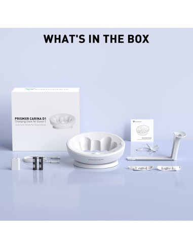 Estación de Carga PRISMXR Carina D1 para Quest 3 con 2 Baterías