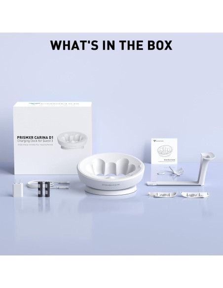 Estación de Carga PRISMXR Carina D1 para Quest 3 con 2 Baterías