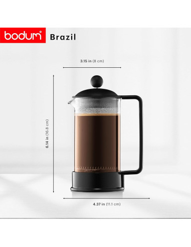 Cafetera de Émbolo Bodum Brasil 12 oz Vidrio Borosilicato