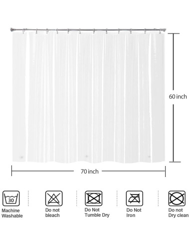 Cortina de Ducha Corta Gipsighila 70x60 cm PEVA Impermeable