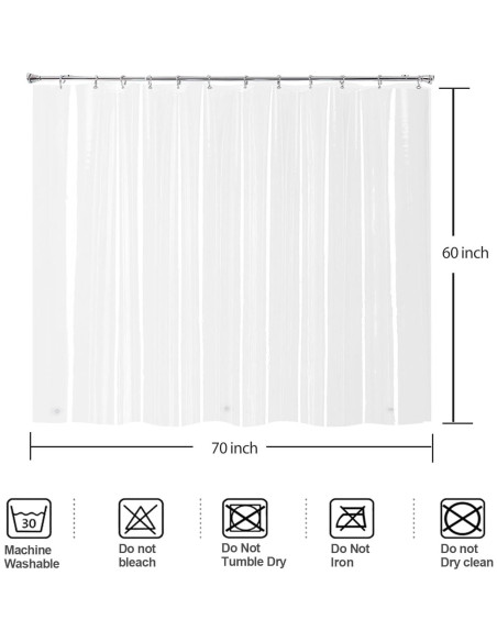 Cortina de Ducha Corta Gipsighila 70x60 cm PEVA Impermeable