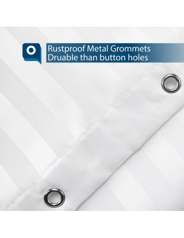 Cortina de Ducha Barossa Design 182x182 cm Impermeable Rayas