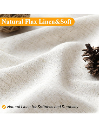 Cortina de Ducha de Lino Naturoom 180x180 cm Beige Boho