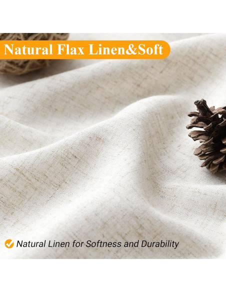 Cortina de Ducha de Lino Naturoom 180x180 cm Beige Boho