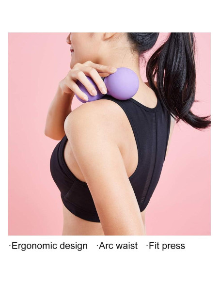 Bola de Masaje Doble Lacrosse FITZELAR 13x6.5 cm Rosa