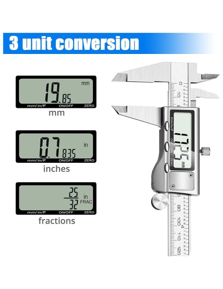 Calibrador Digital de Acero Inoxidable Jiavarry 150 mm LCD