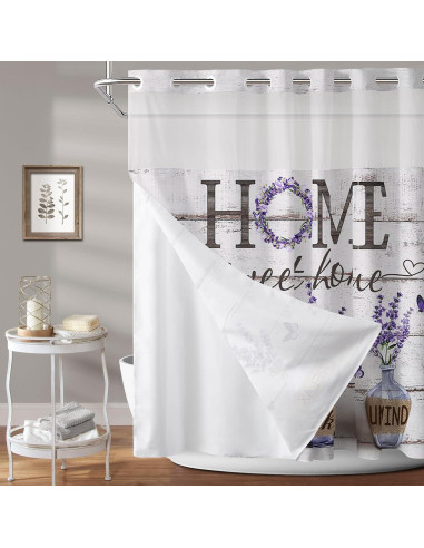 Cortina de Ducha APROPHIC Lavanda 180x190 cm Impermeable