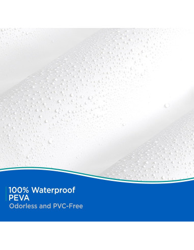 Cortina de Ducha Kenney PEVA Extra Larga 180x198 cm Blanca