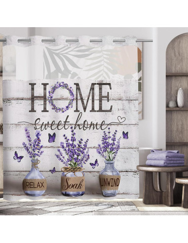 Cortina de Ducha APROPHIC Lavanda 180x190 cm Impermeable