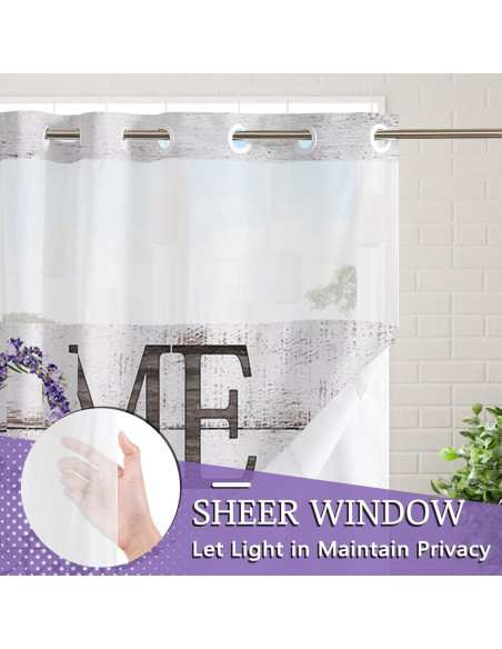 Cortina de Ducha APROPHIC Lavanda 180x190 cm Impermeable