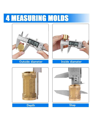 Calibrador Digital de Acero Inoxidable Jiavarry 150 mm LCD