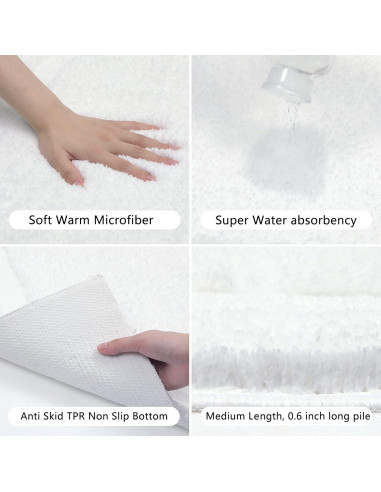 Conjunto de Alfombrillas de Baño SHACOS 3 Piezas Antideslizantes