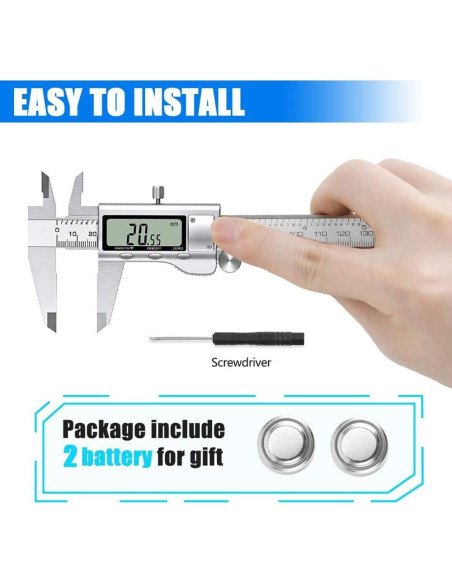 Calibrador Digital de Acero Inoxidable Jiavarry 150 mm LCD