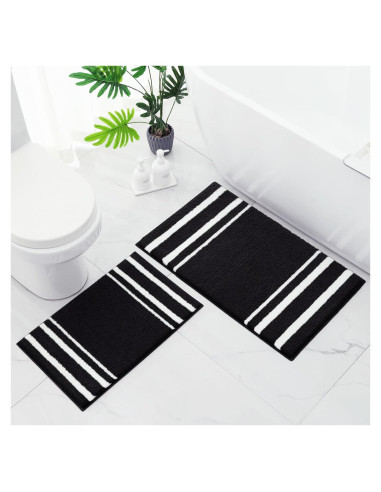 Alfombrillas de Baño HOMEIDEAS 2 Piezas Microfibra Antideslizante