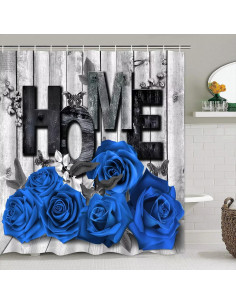 Juego de Cortinas de Ducha Yddsky 4 Piezas Rosa Azul Impermeable 2