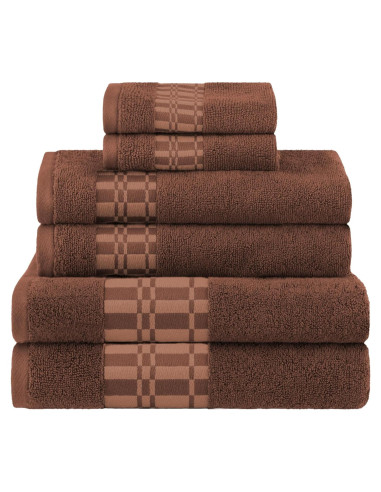 Juego de Toallas de Algodón Superior Larissa 6 Piezas Chocolate