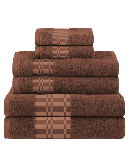 Juego de Toallas de Algodón Superior Larissa 6 Piezas Chocolate
