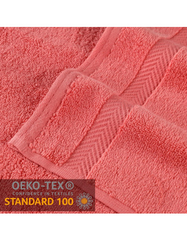 Juego de Toallas de Baño Superior Zero Twist 100% Algodón 6 Piezas Coral