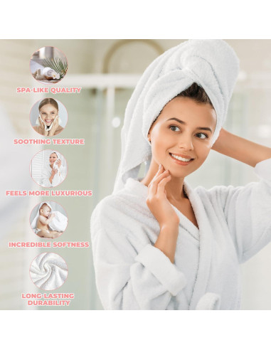 Juego de Toallas de Baño Superior Zero Twist 100% Algodón 6 Piezas Coral