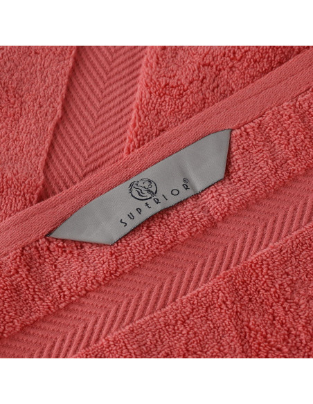 Juego de Toallas de Baño Superior Zero Twist 100% Algodón 6 Piezas Coral