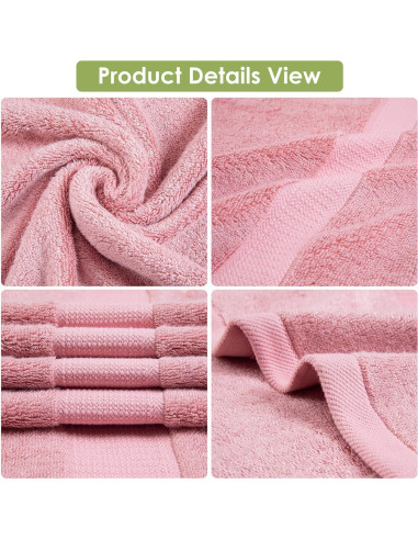 Juego de Toallas de Baño 3 Piezas CANFOISON Rosa Suaves