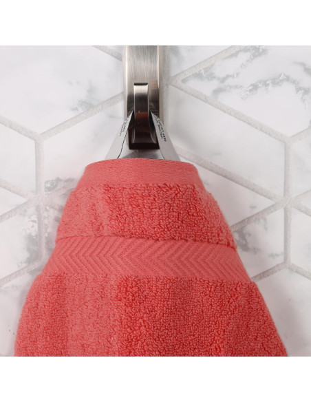 Juego de Toallas de Baño Superior Zero Twist 100% Algodón 6 Piezas Coral