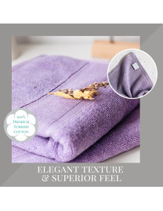 Juego de Toallas de Baño Luzia 8 Piezas 100% Algodón Turco Lavanda 2