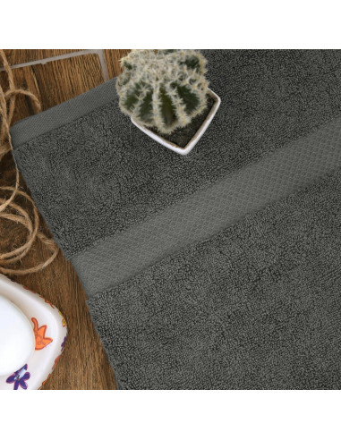 Sábanas de baño HERCULEAN 76.2x152.4 cm Pack 4 Algodón 100% Gris