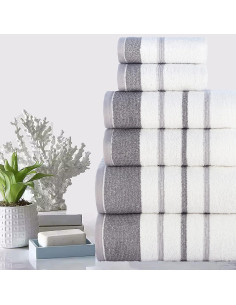 Juego de Toallas CASA COPENHAGEN 6 Piezas Algodón 500 GSM 2