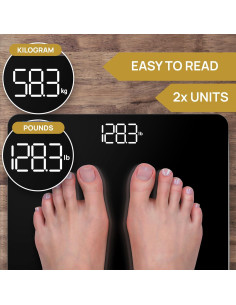 Báscula Digital de Baño INEVIFIT, Precisión 181.44 kg, Negro 2