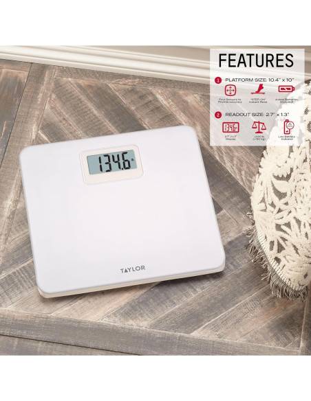 Báscula Digital de Baño Taylor Blanca 149.68 kg