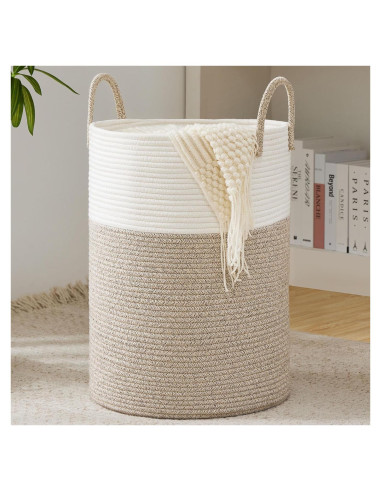 Cesta de Ropa Colapsable YOUDENOVA 58L Algodón Marrón