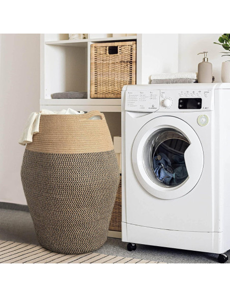 Cesta de Ropa de Yute Goodpick 65x45 cm 105L Colapsable